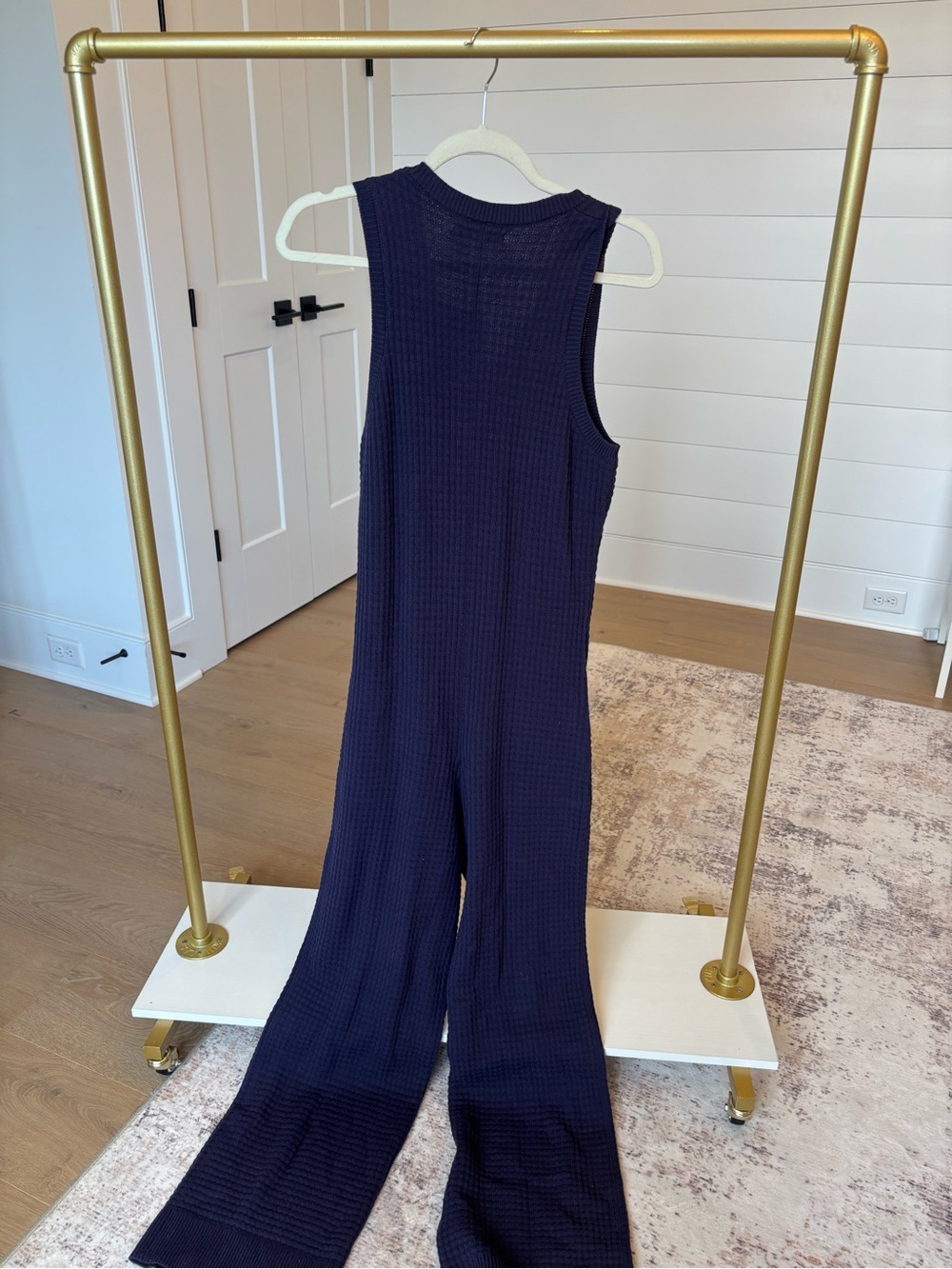 NWT Smash + Tess Navy Sleeveless Knit Wide-Leg Jumpsuit - Picture 2 of 5